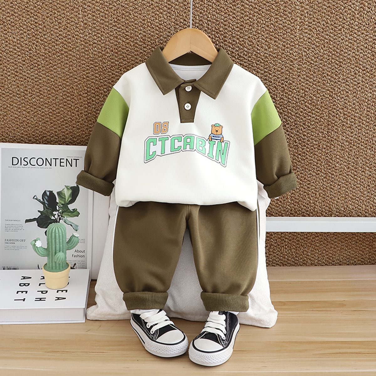 Boys sweatshirt autumn suit 2024 new style casual baby and children two-piece suit