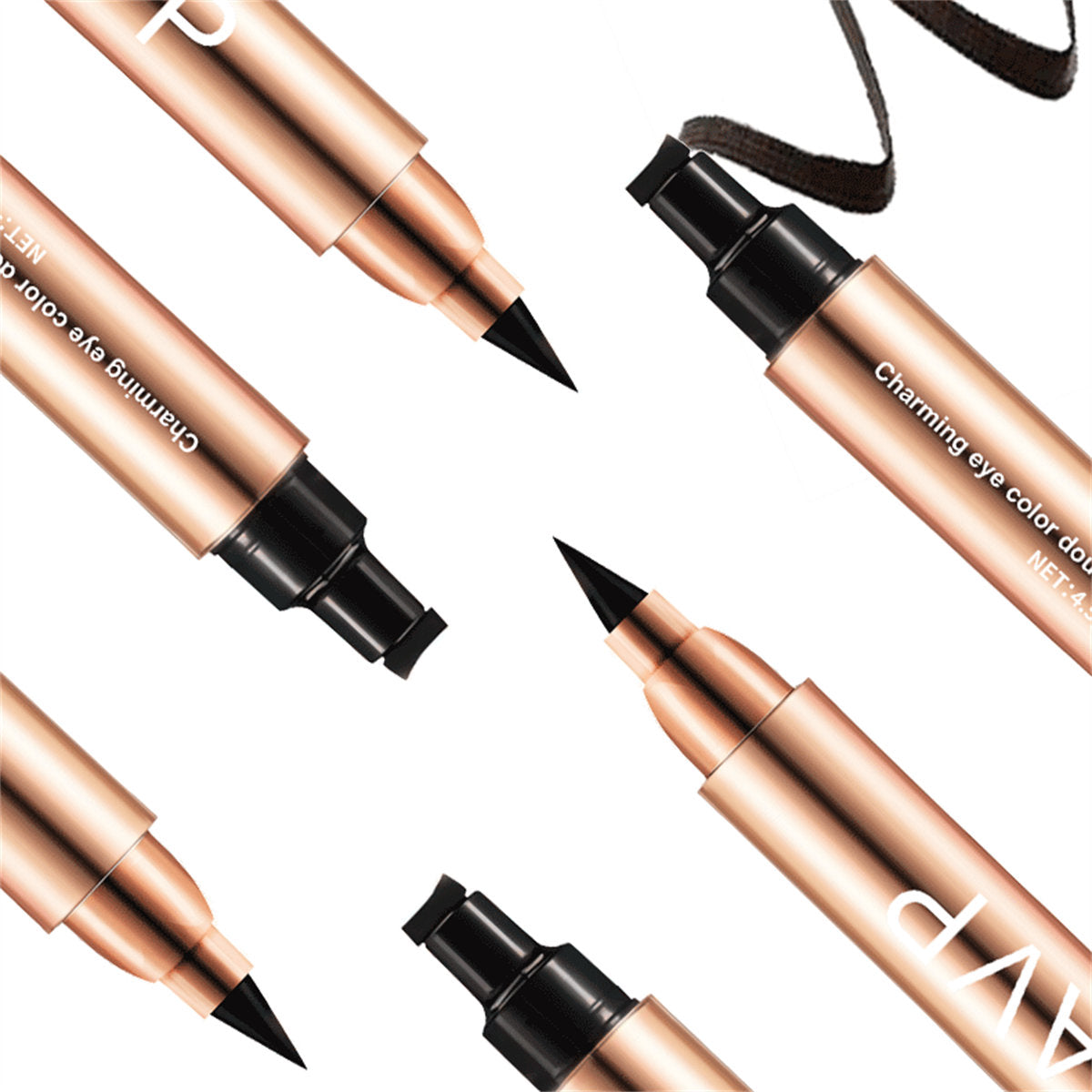 Double-ended stamp multi-purpose silky waterproof eyeliner