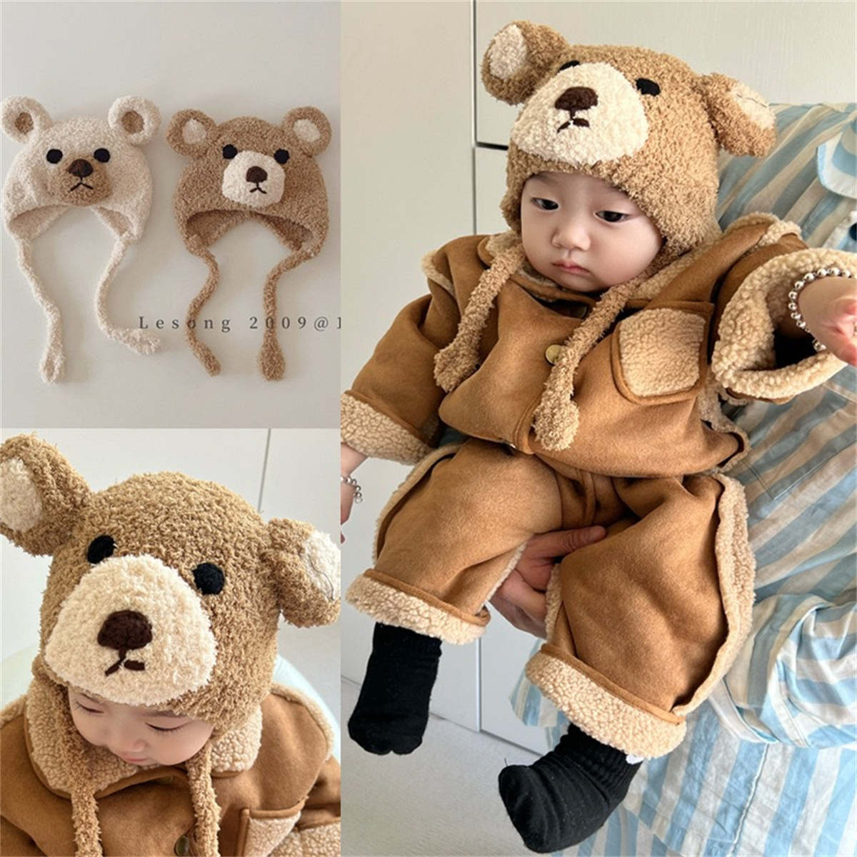 Double-sided warm autumn and winter baby romper