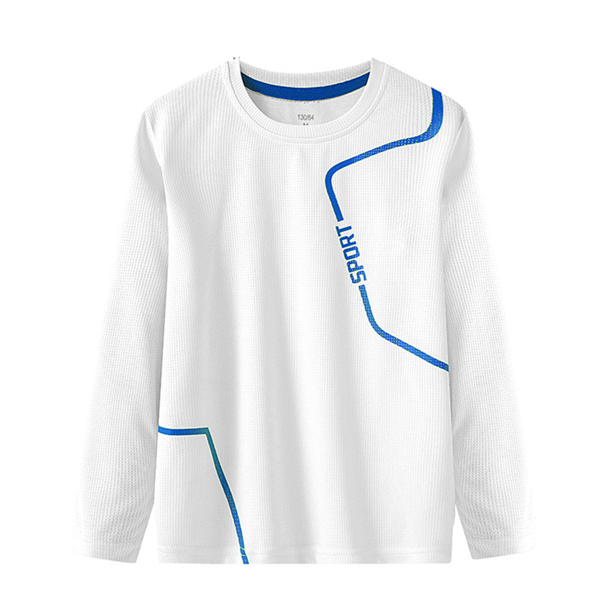 Boys' long-sleeved sports fitness solid color basic bottoming shirt