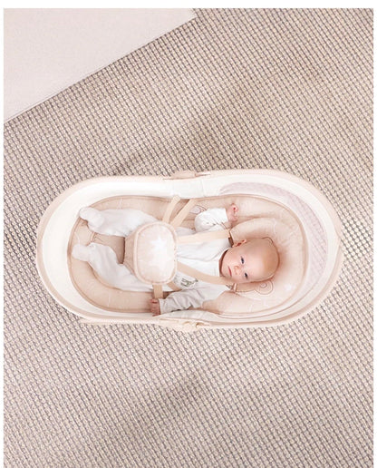 Deluxe 4-in-1 Baby Swing & Bassinet with Music – Beige