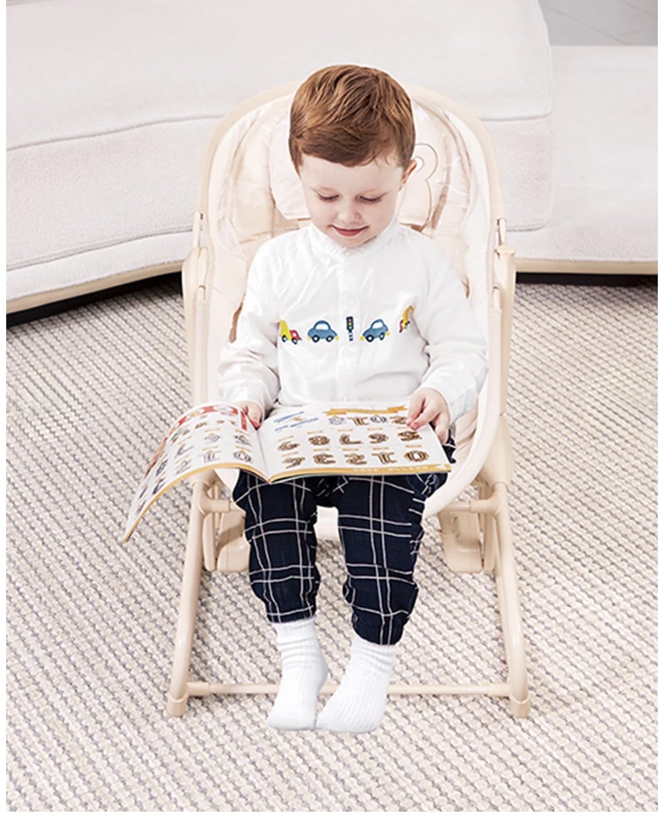 Deluxe 4-in-1 Baby Swing & Bassinet with Music – Beige