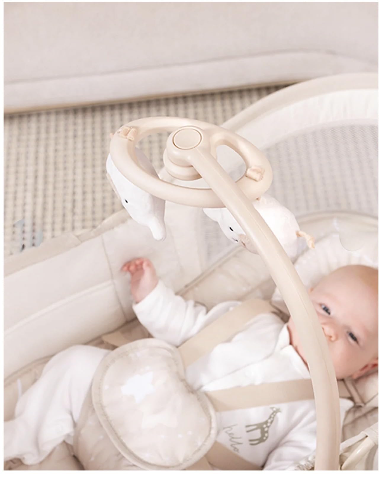 Deluxe 4-in-1 Baby Swing & Bassinet with Music – Beige