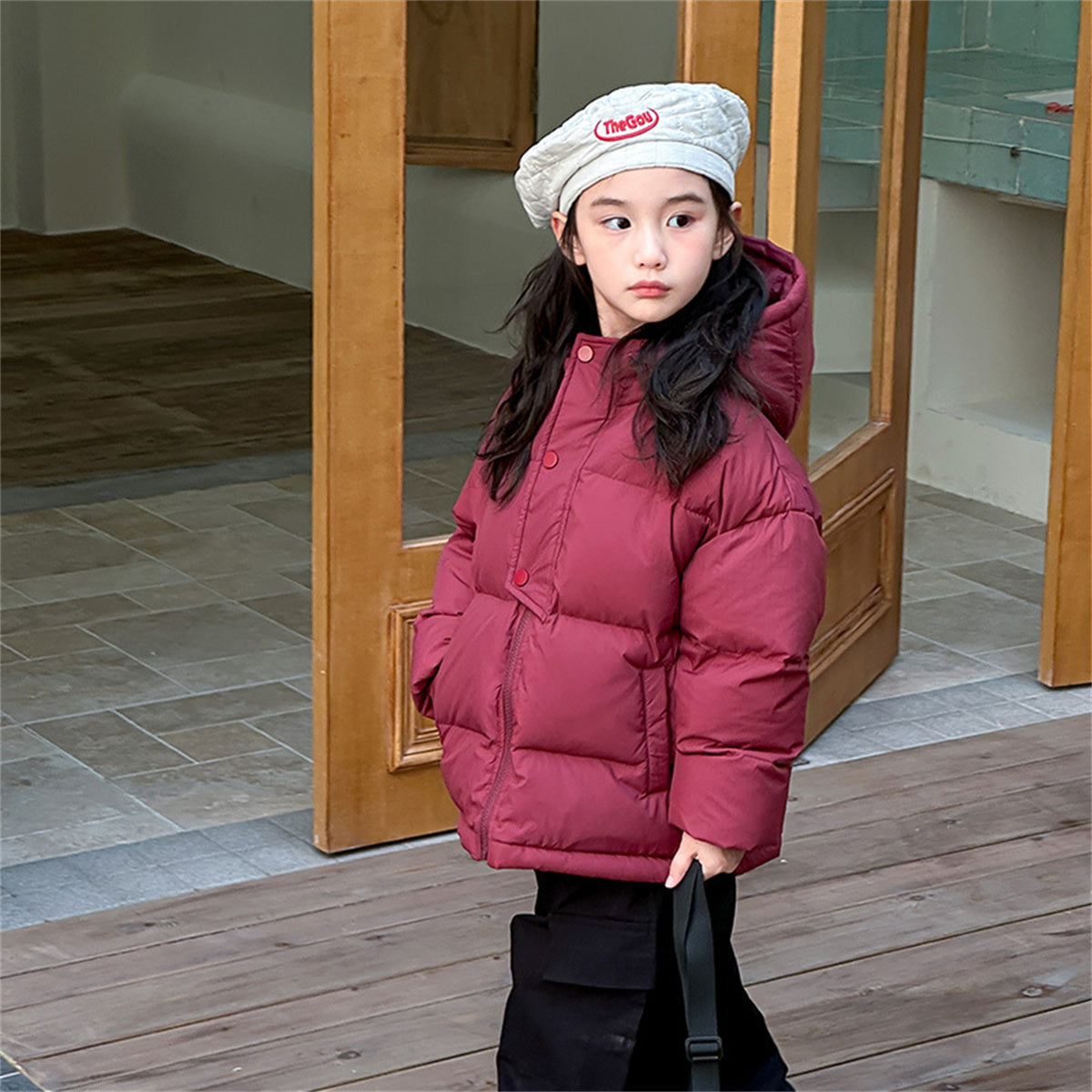 children's winter short down jacket