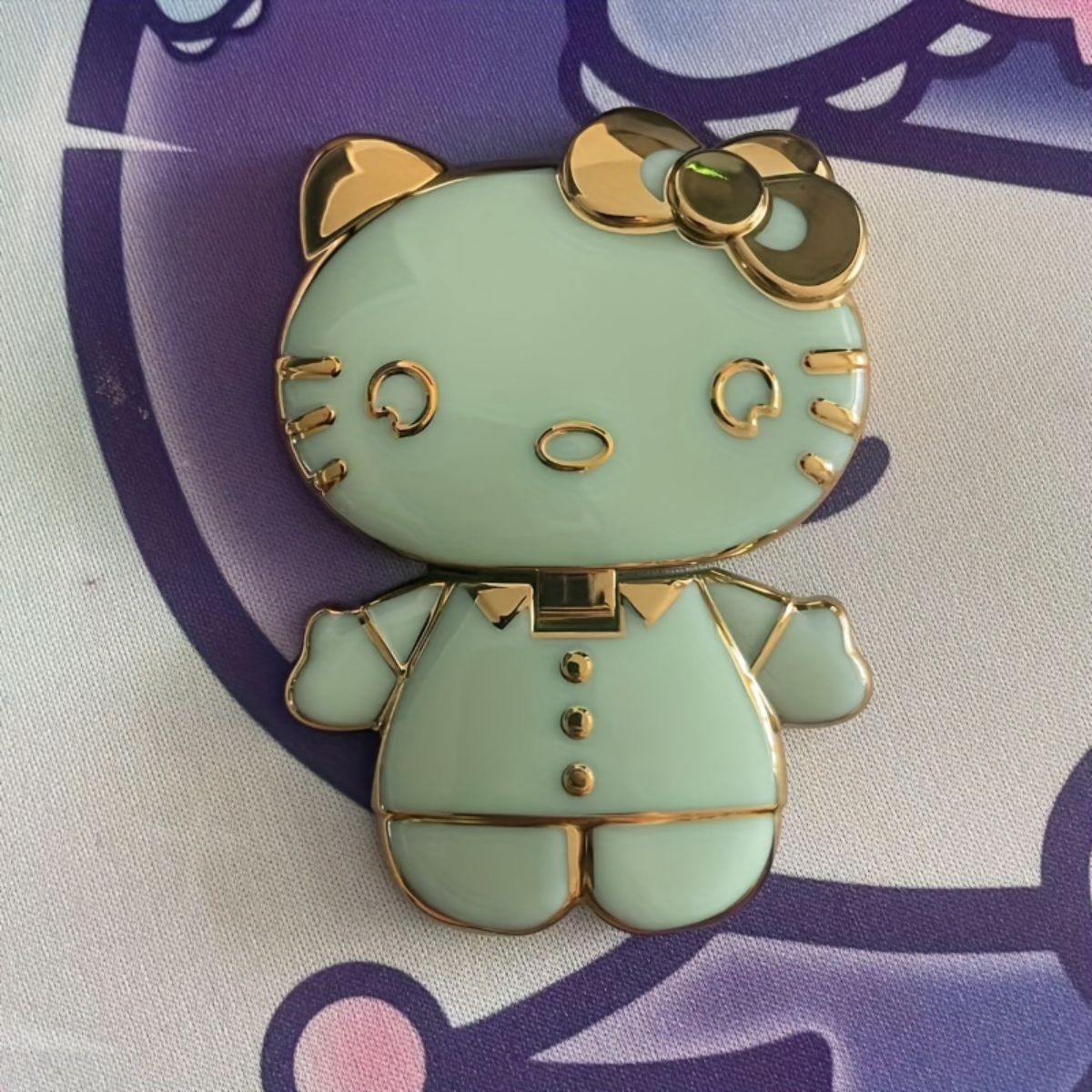 KT cat mobile phone back sticker stand 360 rotation cartoon electroplating with makeup mirror cute girl mobile phone shell decoration