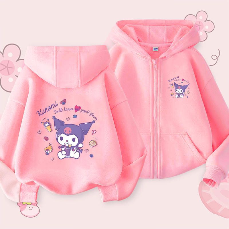 Cute cartoon children's solid color versatile sweater jacket long sleeve autumn and winter new style