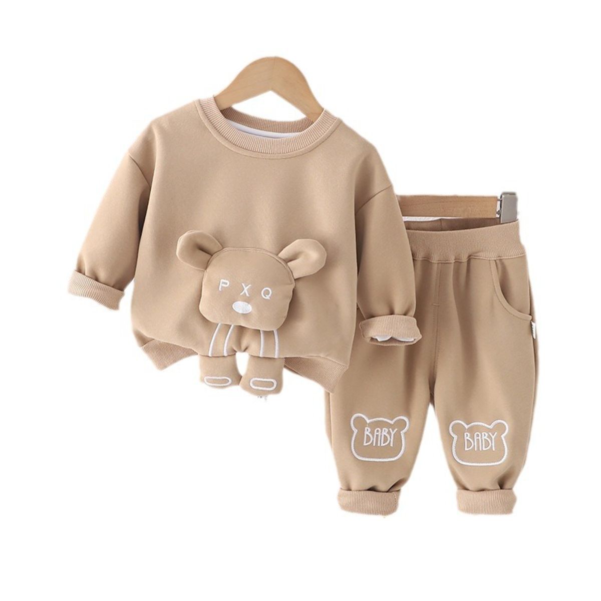 Boys' 3D bear sweatshirt suit