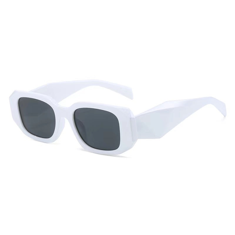 Fashionable and versatile polygonal UV-proof narrow-frame wide-rimmed sunglasses for children and boys