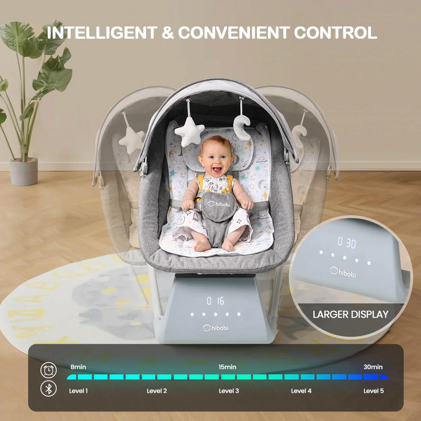 Electric Baby Rocker with Bluetooth and Remote