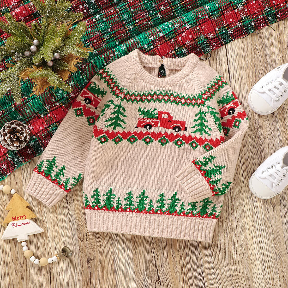 Baby Knitted Christmas Jacquard Pullover Sweater