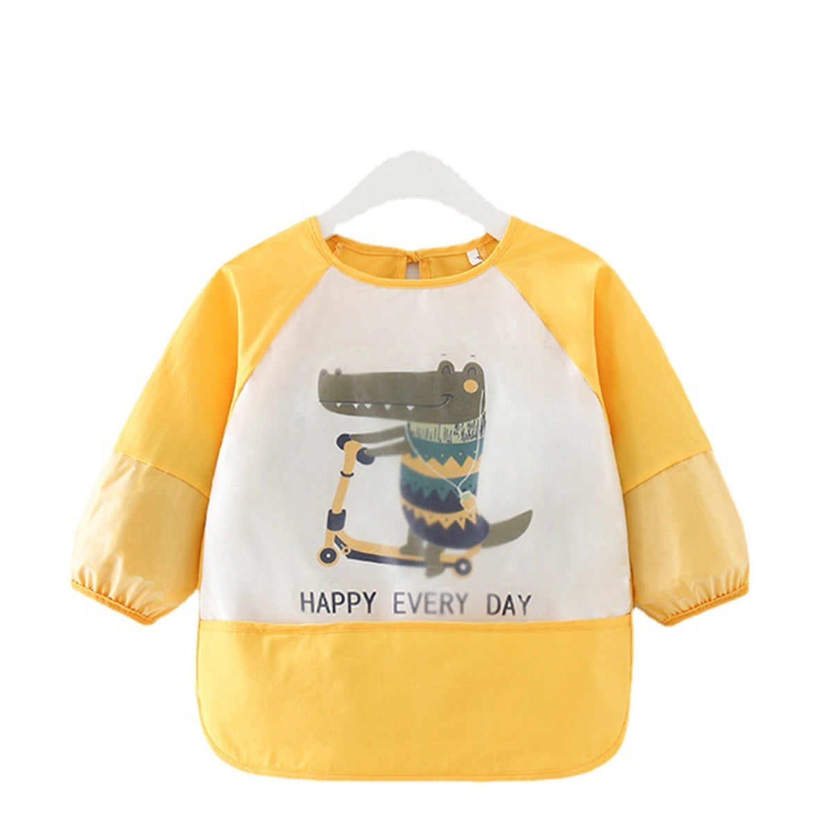 Baby eating overalls waterproof and dirt-proof children's apron drawing clothes long-sleeved bib