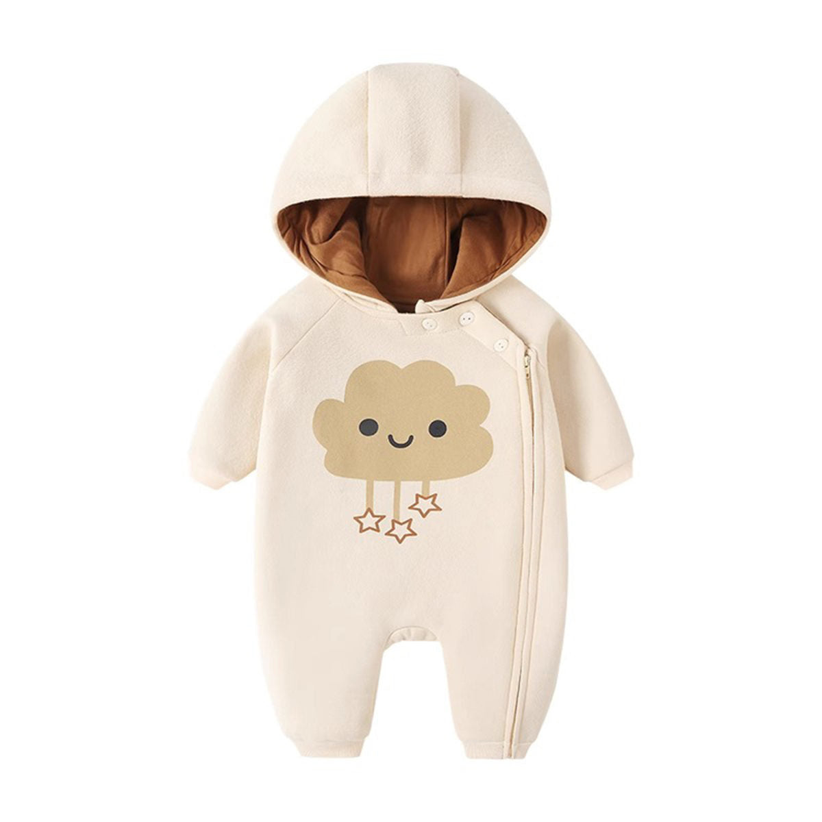 Baby autumn and winter warm fleece cloud jumpsuit