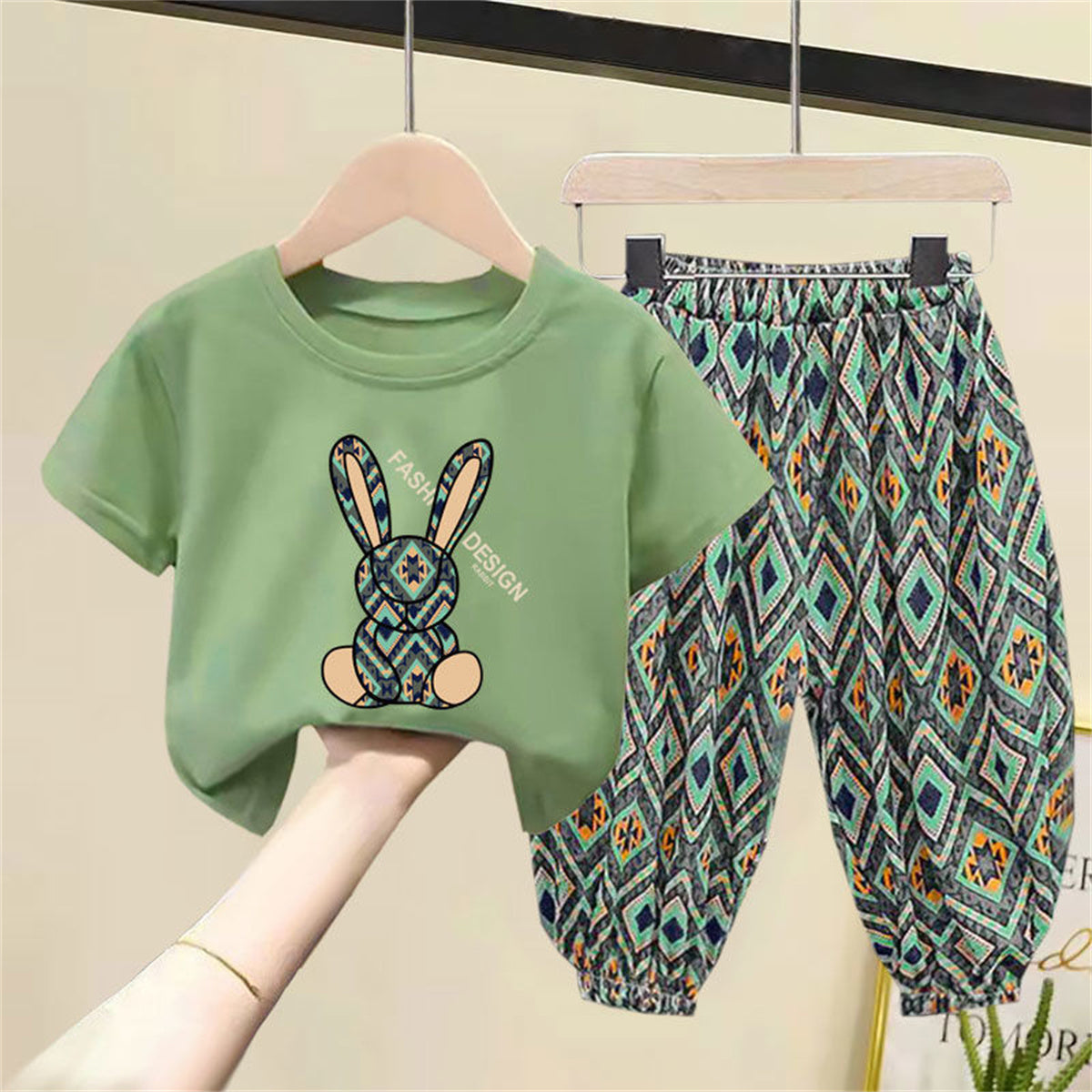 New summer pullover short-sleeved T-shirt children's summer clothes boys girls baby