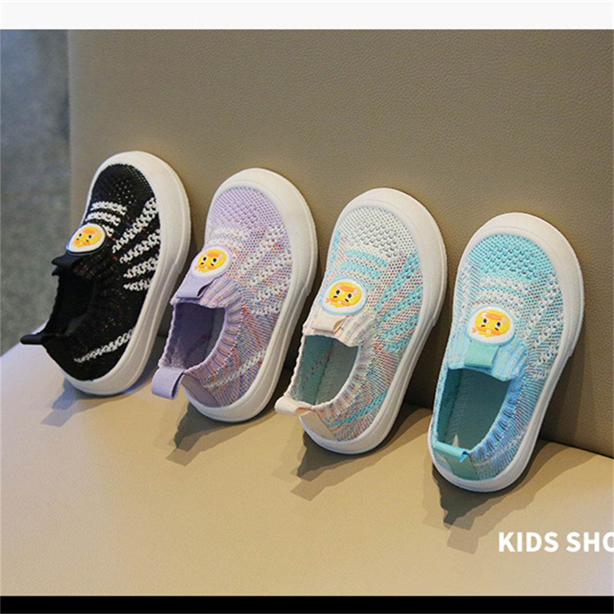 Children&#39;s and boys&#39; autumn yellow duck cute breathable casual low-top sneakers