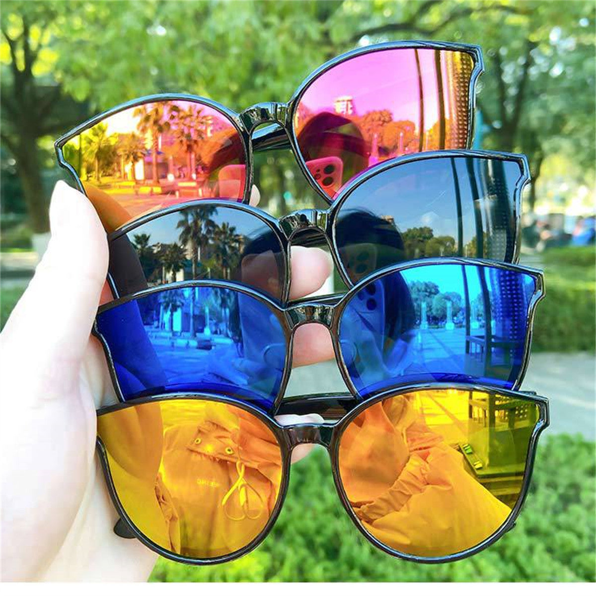 Children's daily simple colorful cool style anti-ultraviolet sunglasses