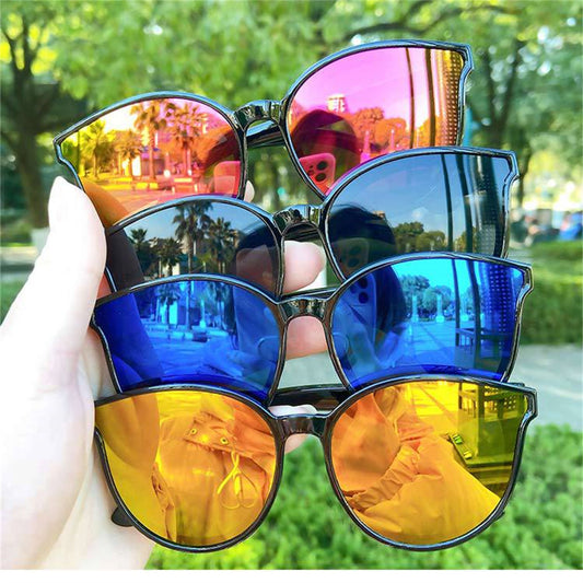 Children's daily simple colorful cool style anti-ultraviolet sunglasses