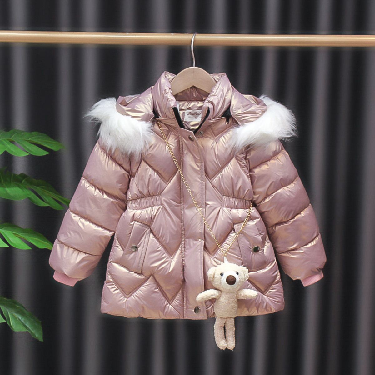 Winter girls' mid-length colorful winter cotton coat