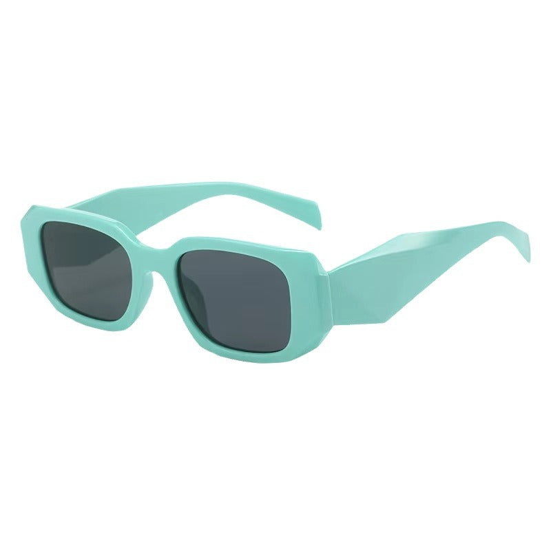 Fashionable and versatile polygonal UV-proof narrow-frame wide-rimmed sunglasses for children and boys