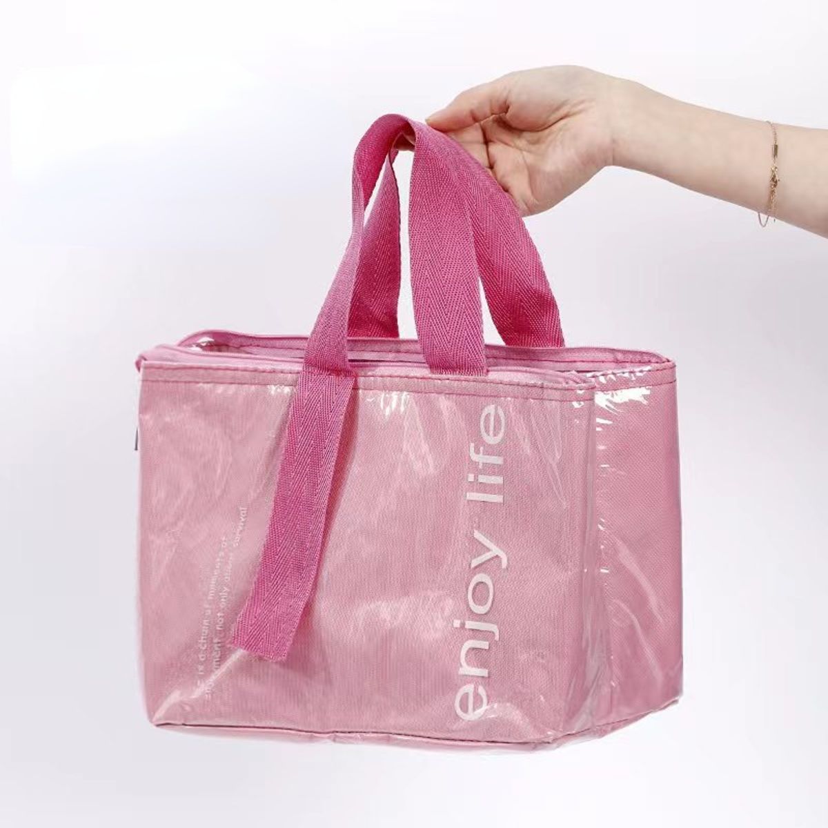 Waterproof and oil-proof lunch bag, meal bag, portable insulation bag, portable lunch box bag with rice bag storage bag