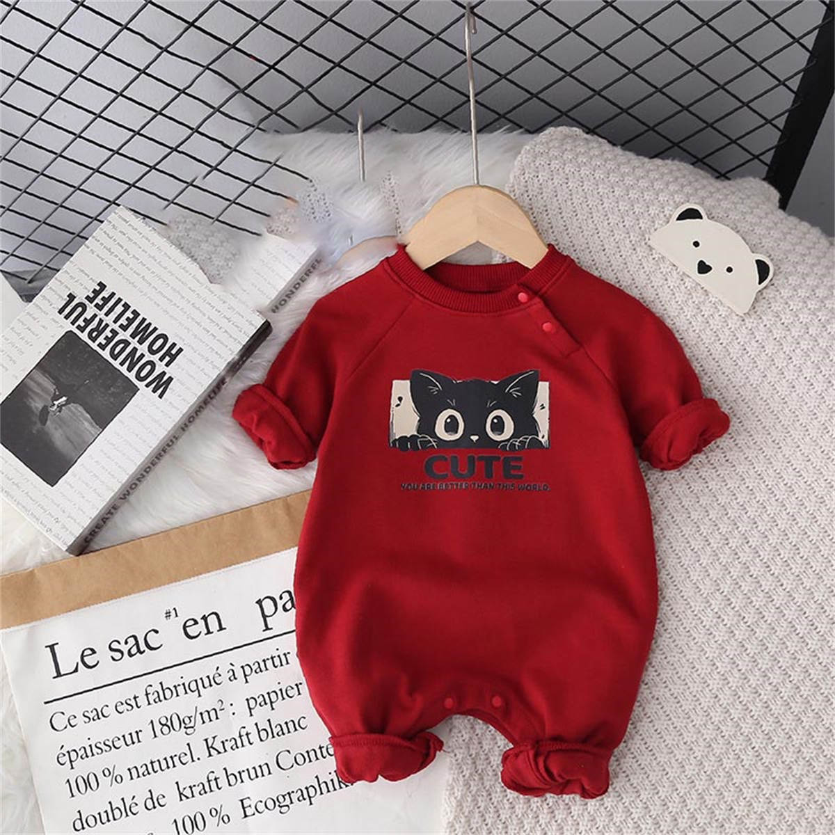 Baby autumn big eyes cartoon onesie