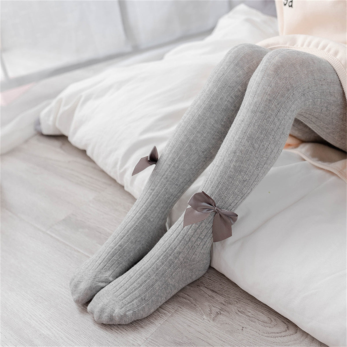 Children's Spring and Autumn Large Bowknot Tights