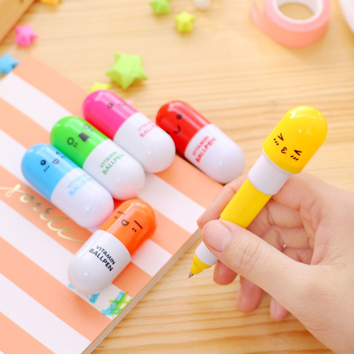 Cartoon pill pen retractable ballpoint pen