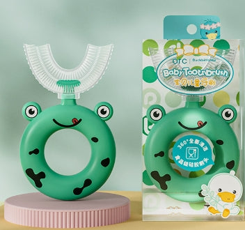 Brown Silicone U-Shaped Toothbrush