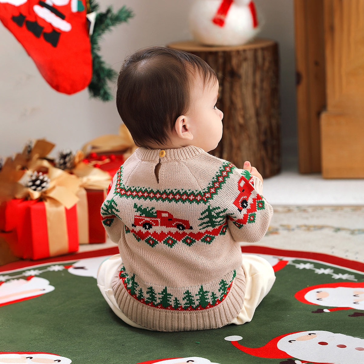 Baby Knitted Christmas Jacquard Pullover Sweater