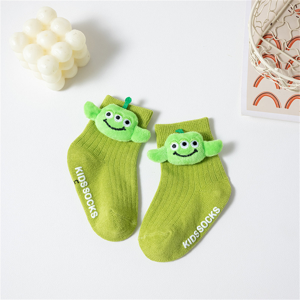 Children's autumn and winter cute doll socks infant mid-tube short socks