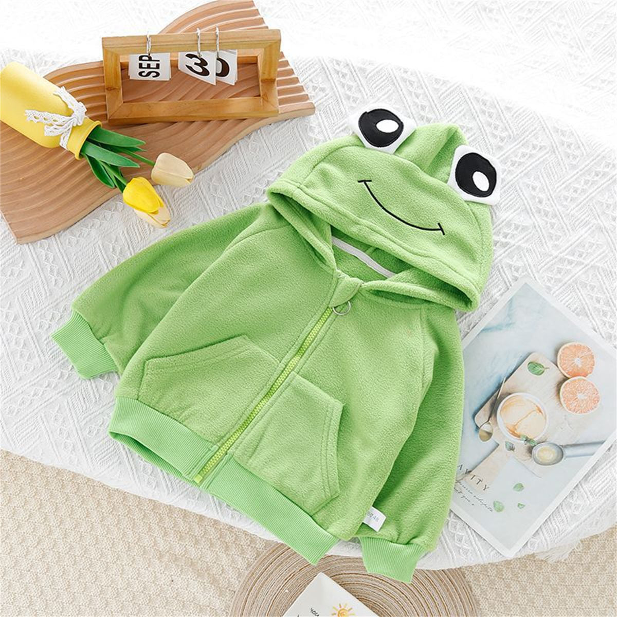 Boys and girls baby cartoon hooded tops