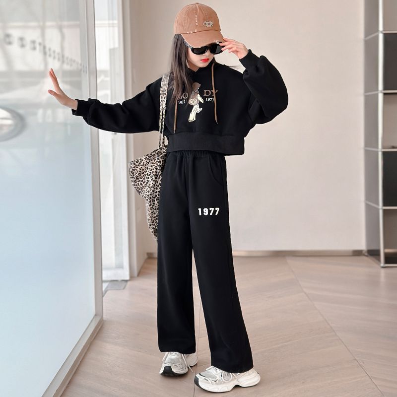 Fashion casual student sports style suit girl hooded sweater children's clothing