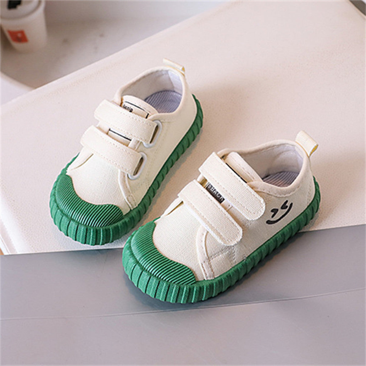 Children's colorful sole smiley face canvas shoes