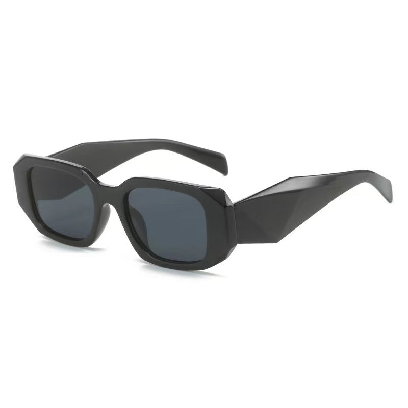 Fashionable and versatile polygonal UV-proof narrow-frame wide-rimmed sunglasses for children and boys