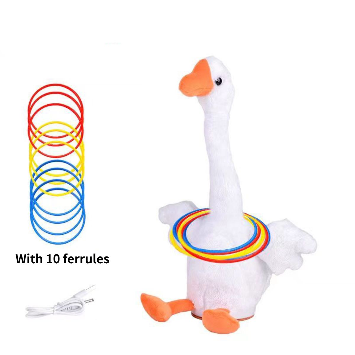 Ring tossing dancing duck electric toy