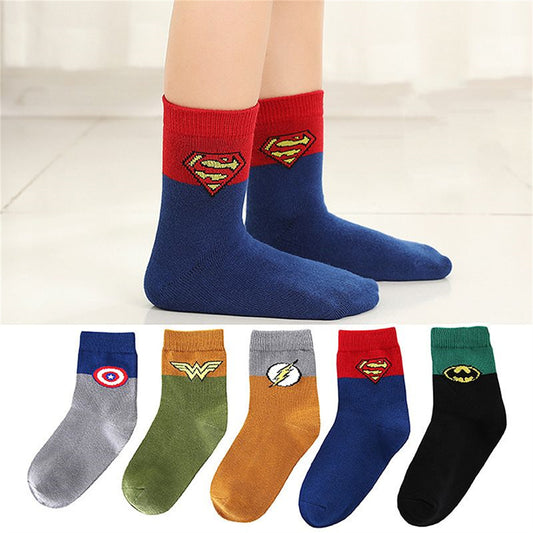 Children's 5-Pair Super Hero Socks