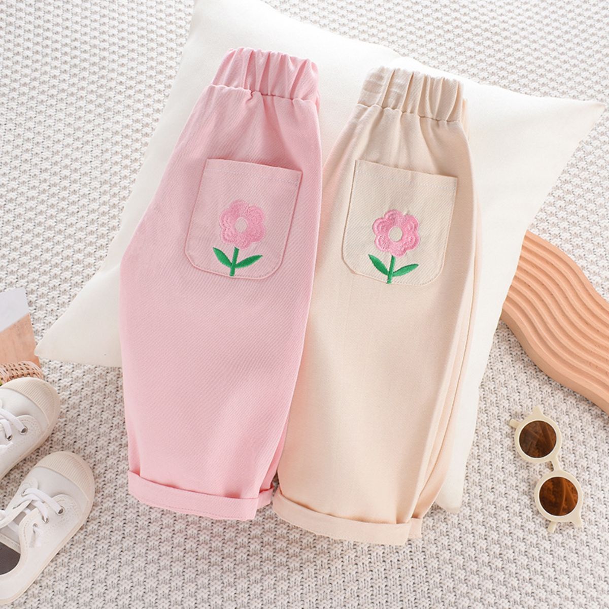 Girls pants spring new summer loose baby carrot pants girls casual straight