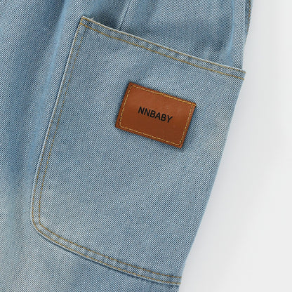 Multi-Pocket Denim Shorts