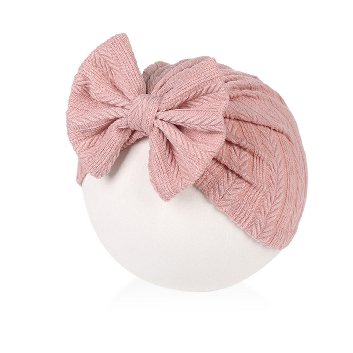 Baby Solid Color Bowknot Decor Tire Cap