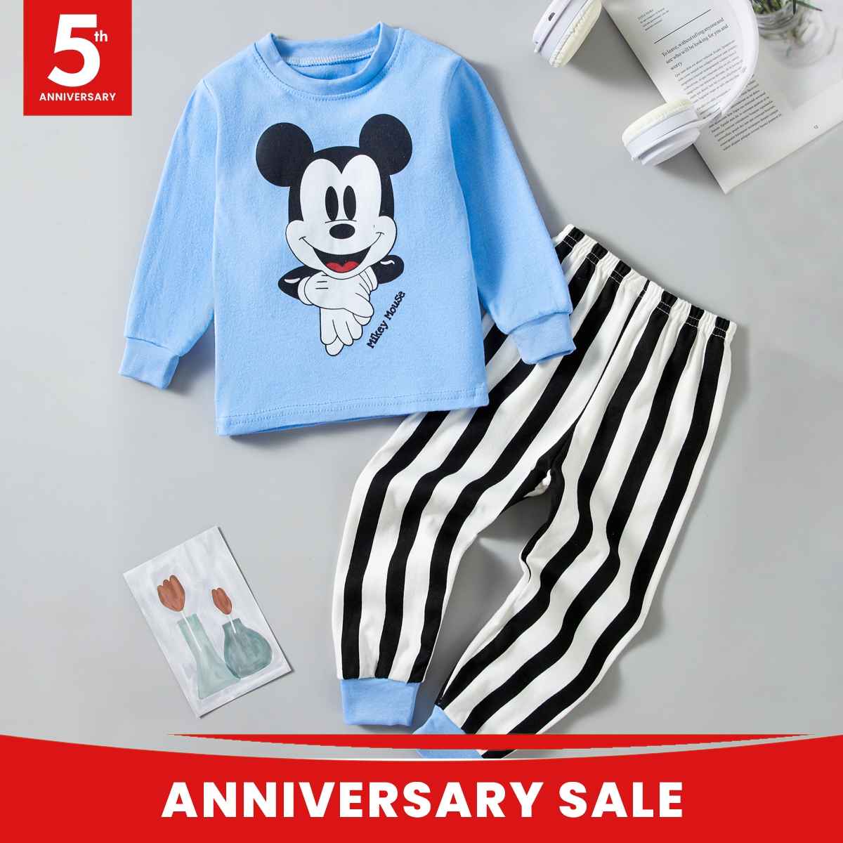 Cartoon children's underwear set pure cotton pajamas home clothes daily leisure