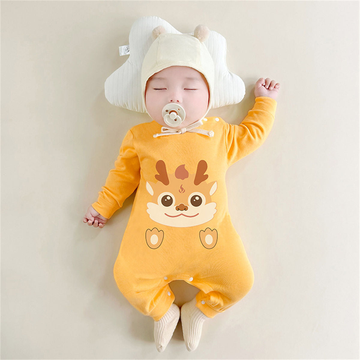 Newborn Double-sided Cartoon Tiger Cotton Romper