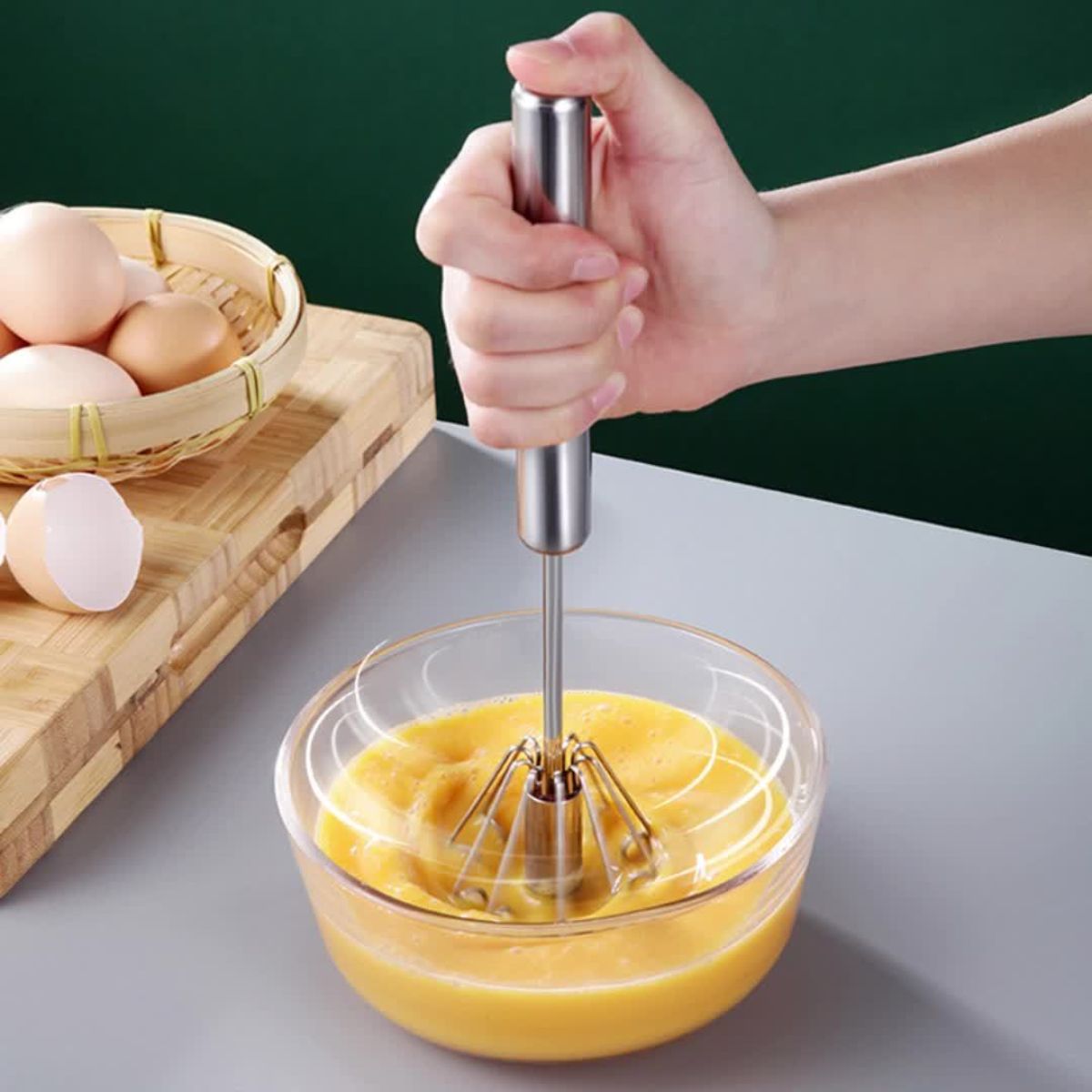 Stainless steel rotating egg beater multifunctional mixer manual egg beater kitchen gadgets