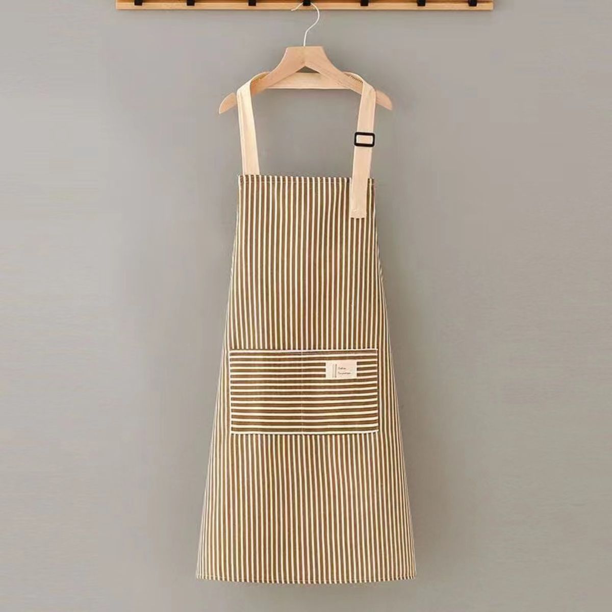 Cotton and Linen Striped Housework Breathable Kitchen Apron