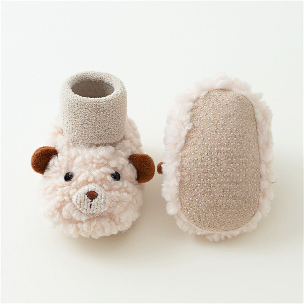 Winter plush cute bear style cotton shoes for baby boys and girls