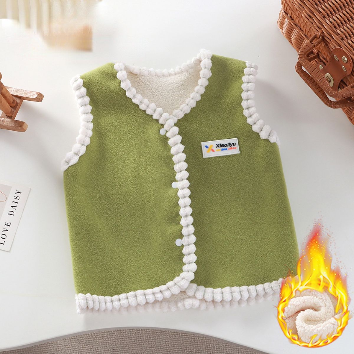 Children's velvet and thickened vest for small and medium-sized children in autumn and winter new warm vest waistcoat for boys and girls baby outer wear