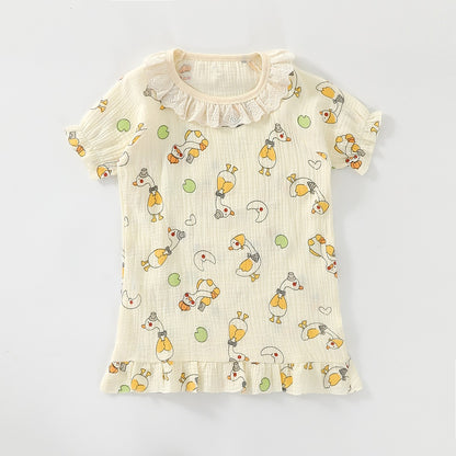 فستان منزلي من الشاش المزدوج