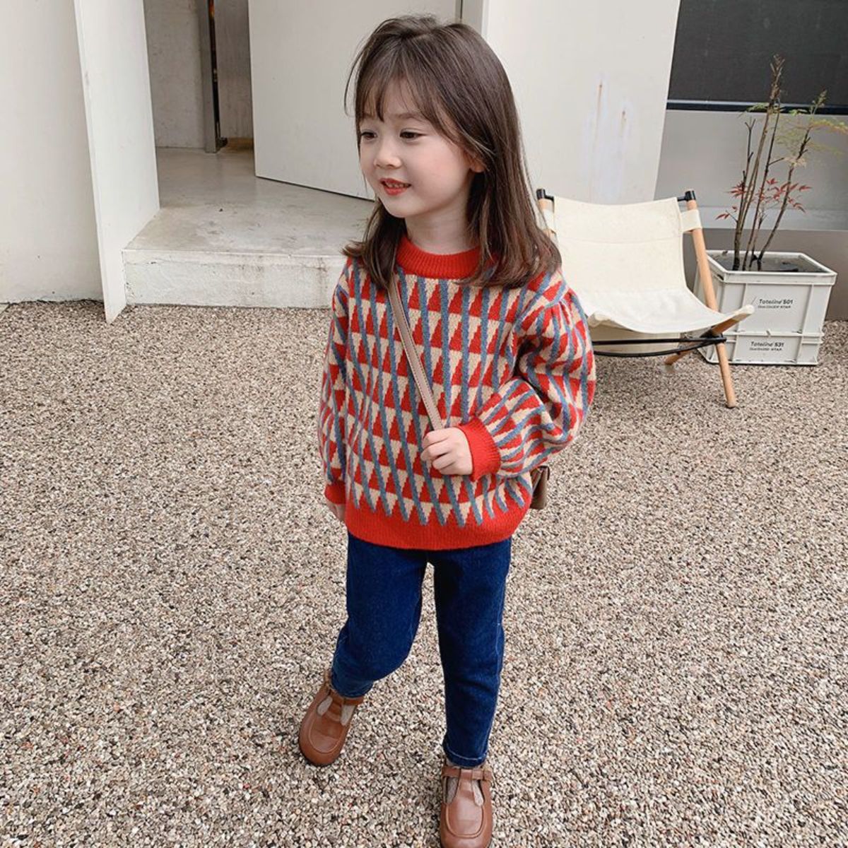 Girls sweater pullover children's clothing autumn and winter new baby children girl outer wear thickened knitted bottoming top