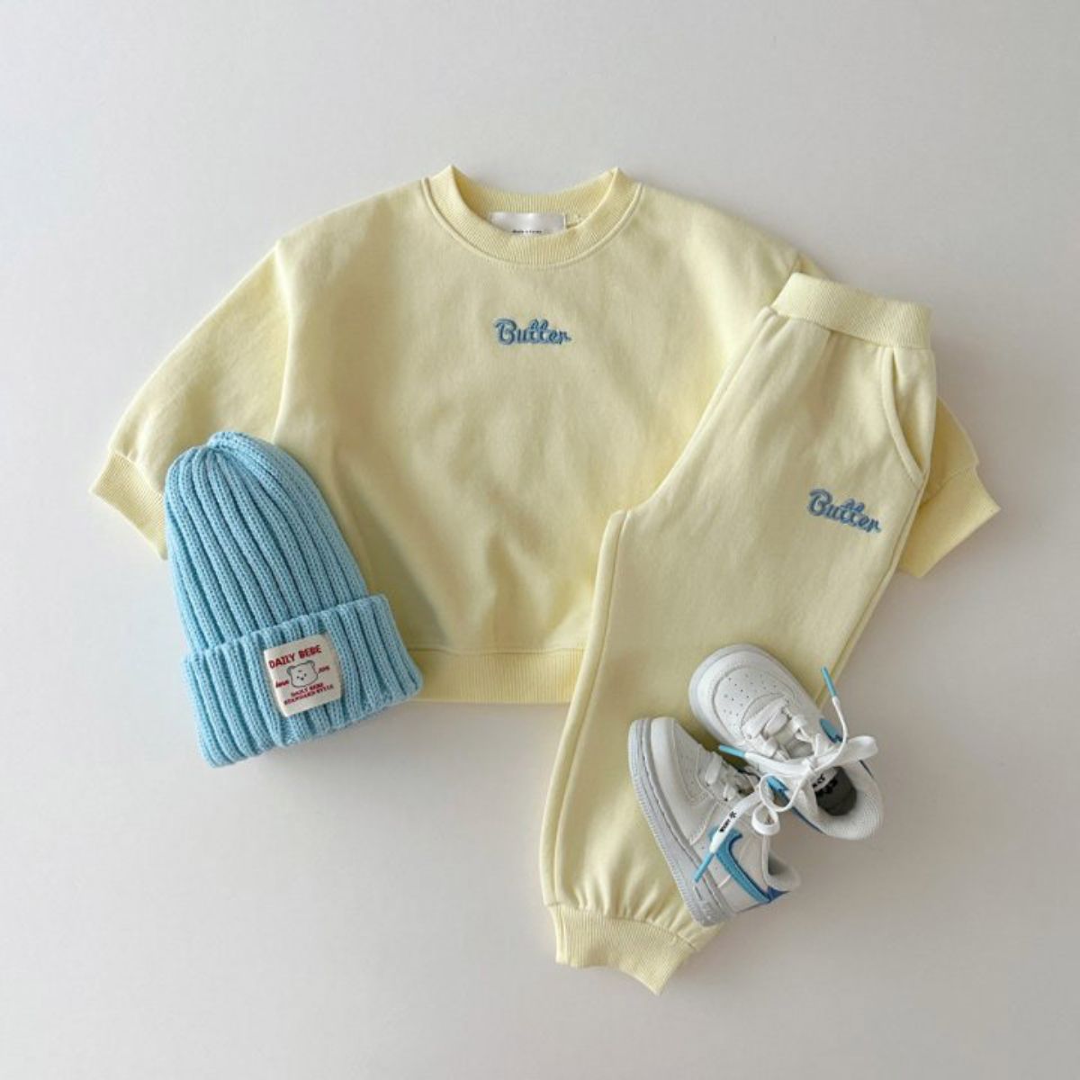 New cotton letter colored boys and girls sweatshirt + trousers suit for small and medium-sized children