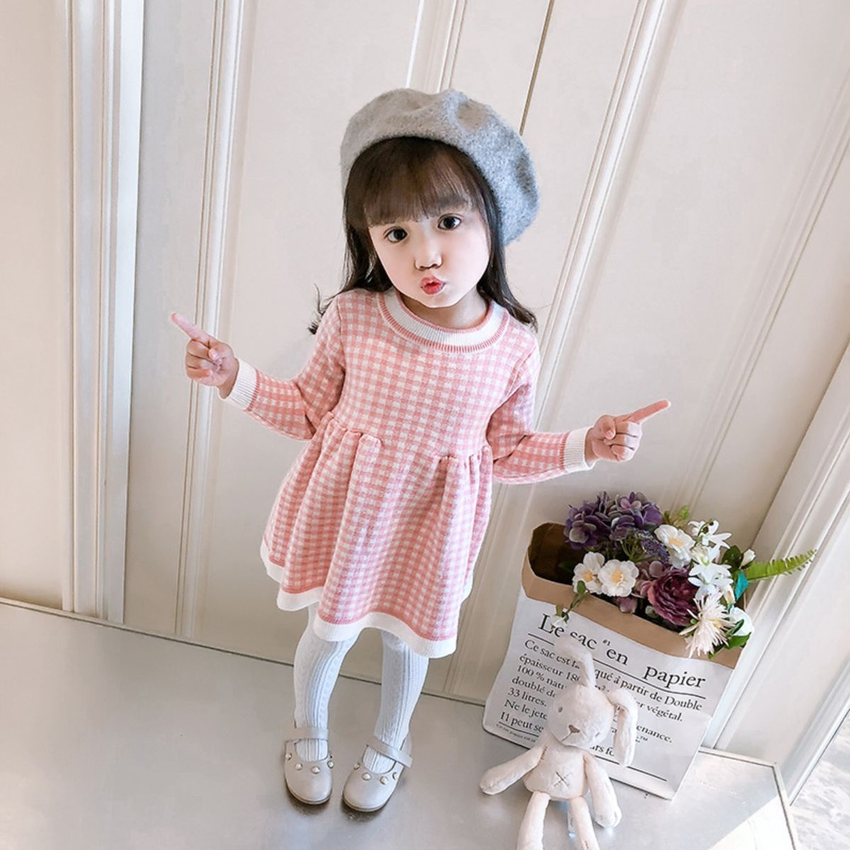 Girls autumn and winter new sweater dress