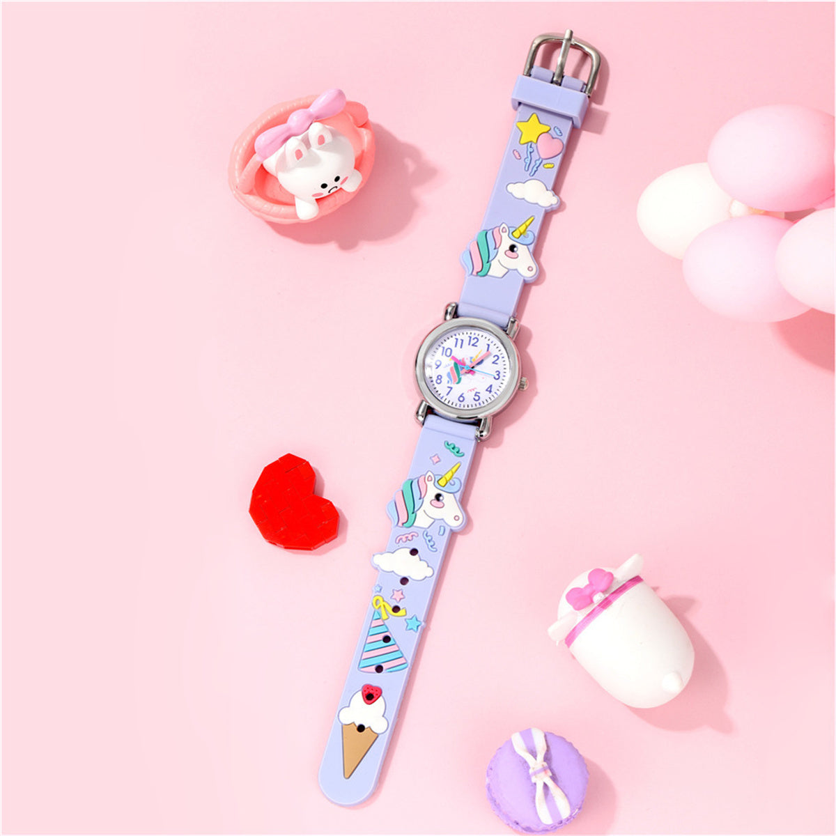 Children Girls Watch Cute 3D Unicorn Pattern Quartz Watch