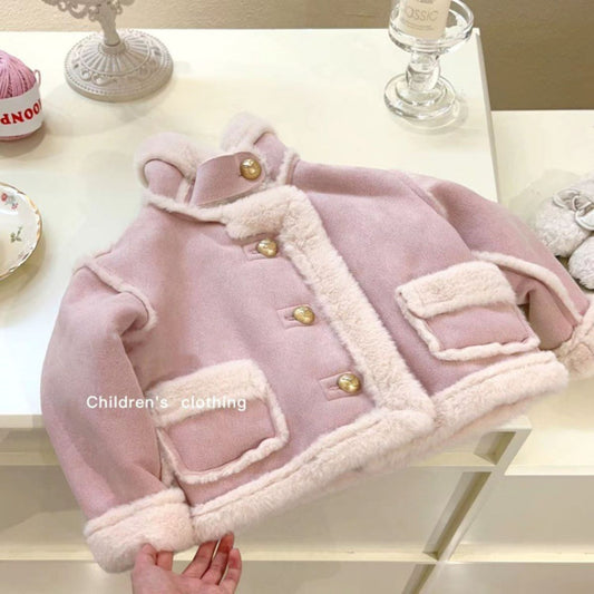 girls autumn winter fleece coat